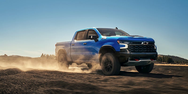 Exterior of blue 2025 Chevrolet Silverado-1500