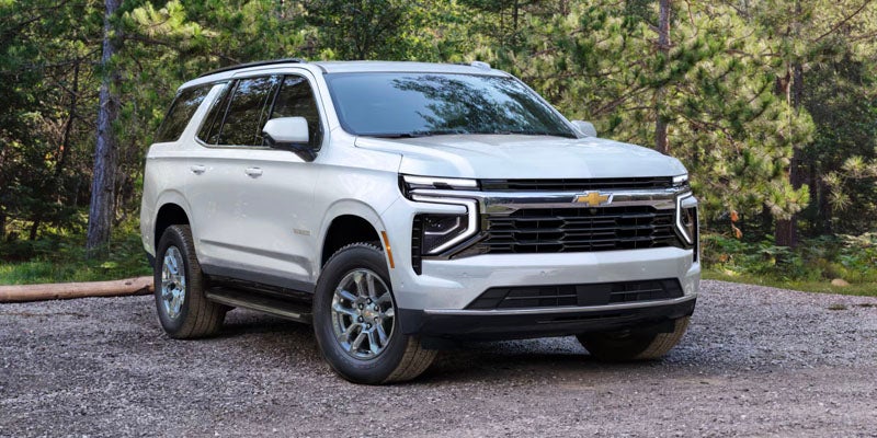 Exterior of white 2025 Chevrolet Tahoe