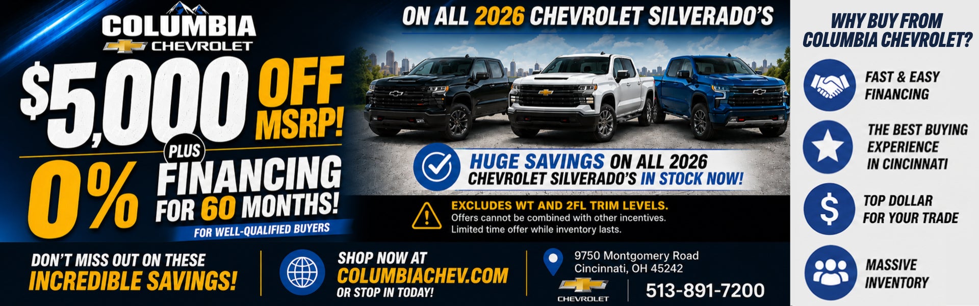 $5000 off msrp plus 0% financing for 60 months